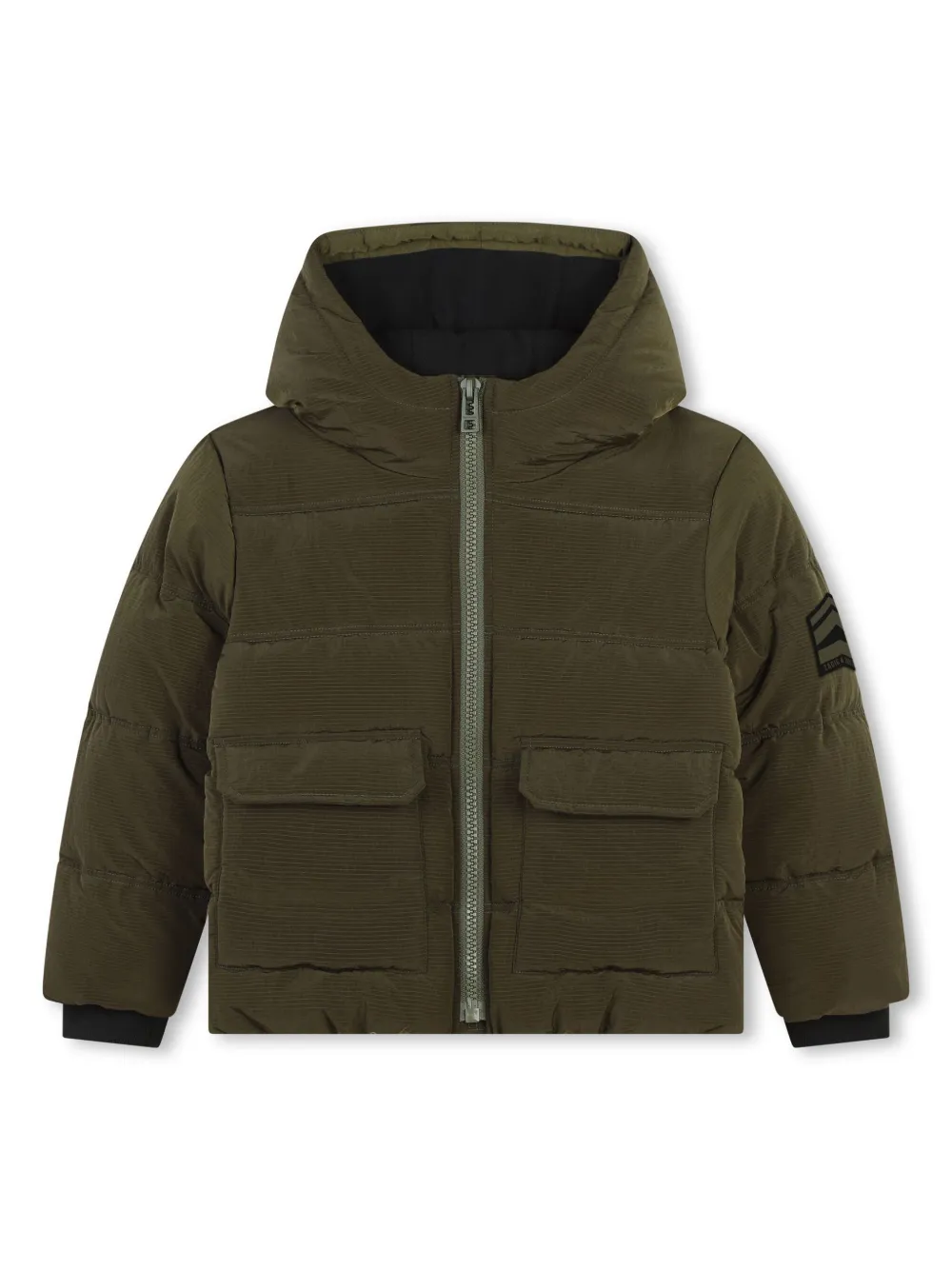 

Пуховик с нашивкой-логотипом Zadig & Voltaire Kids, зеленый