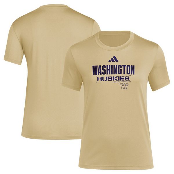Женская футболка Washington Huskies Salute to Service Aeroready цвета тау Adidas — фото 2