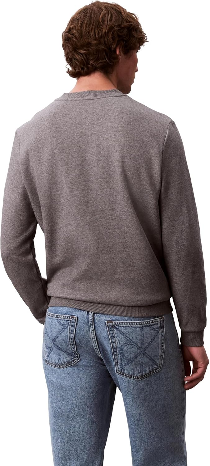 Мужская толстовка с круглым вырезом и монограммой Calvin Klein, Grey Heather — фото 2