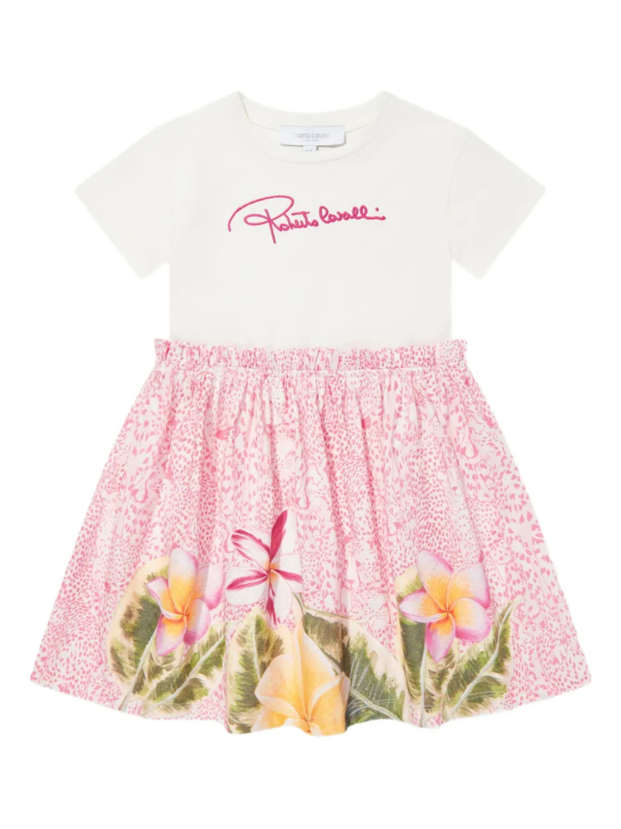 

Платье с вышитым логотипом Roberto Cavalli Junior, белый