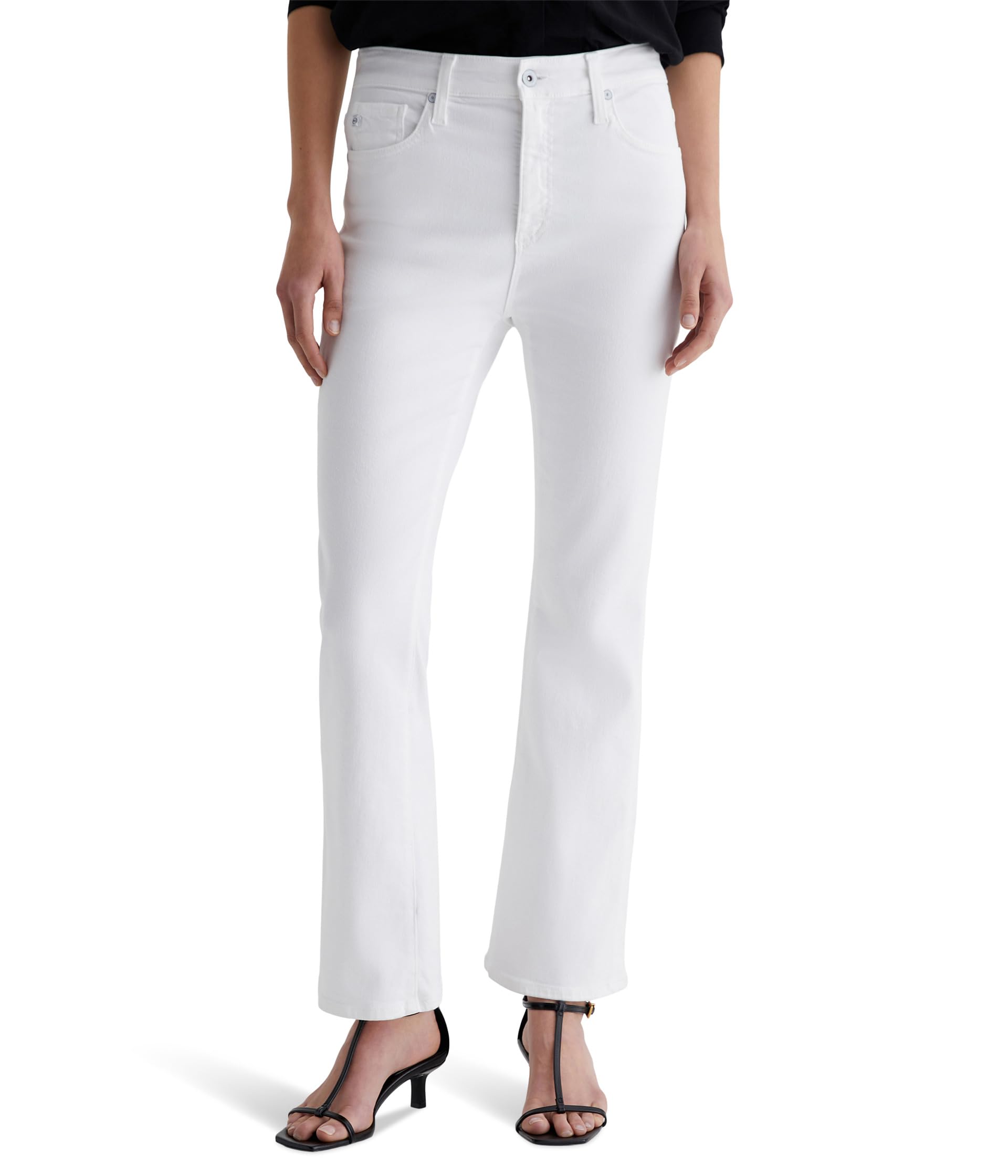 Ботинки AG Jeans Farrah Mid-Rise Crop Boot Jeans in Gallery White, цвет Gallery White
