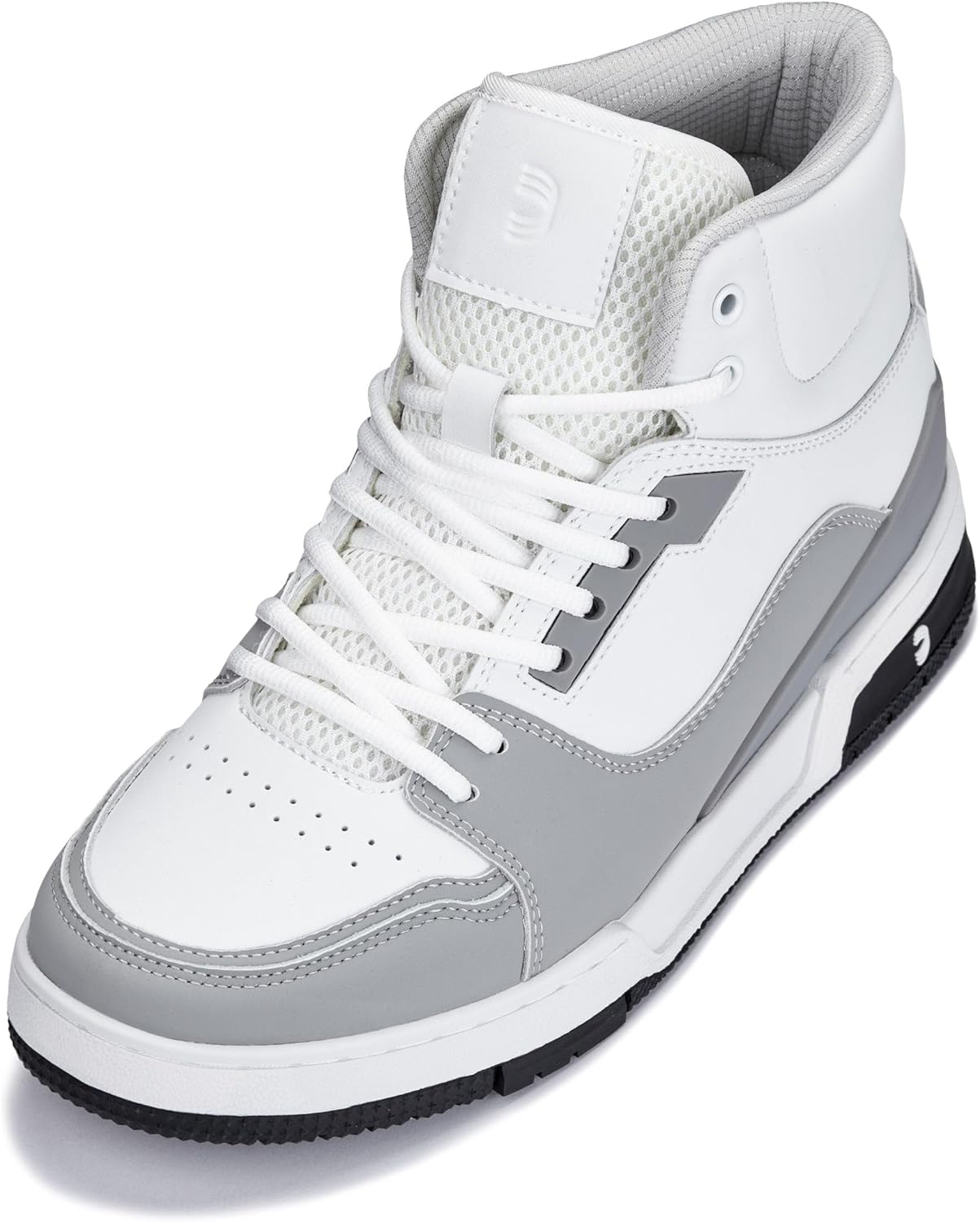 

Мужские невидимые ботинки CALTO с увеличением роста - спортивные высокие кроссовки на шнуровке - на 8 см выше, белый/серый