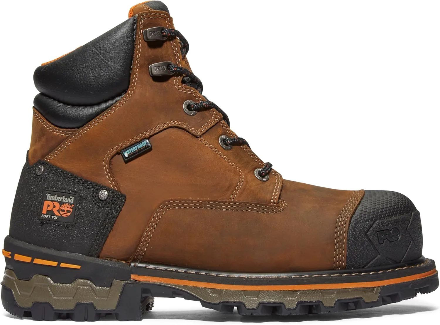 Мужские промышленные рабочие ботинки Timberland PRO Boondock с мягким носком и водонепроницаемой отделкой, 6 дюймов, коричневый — фото 3