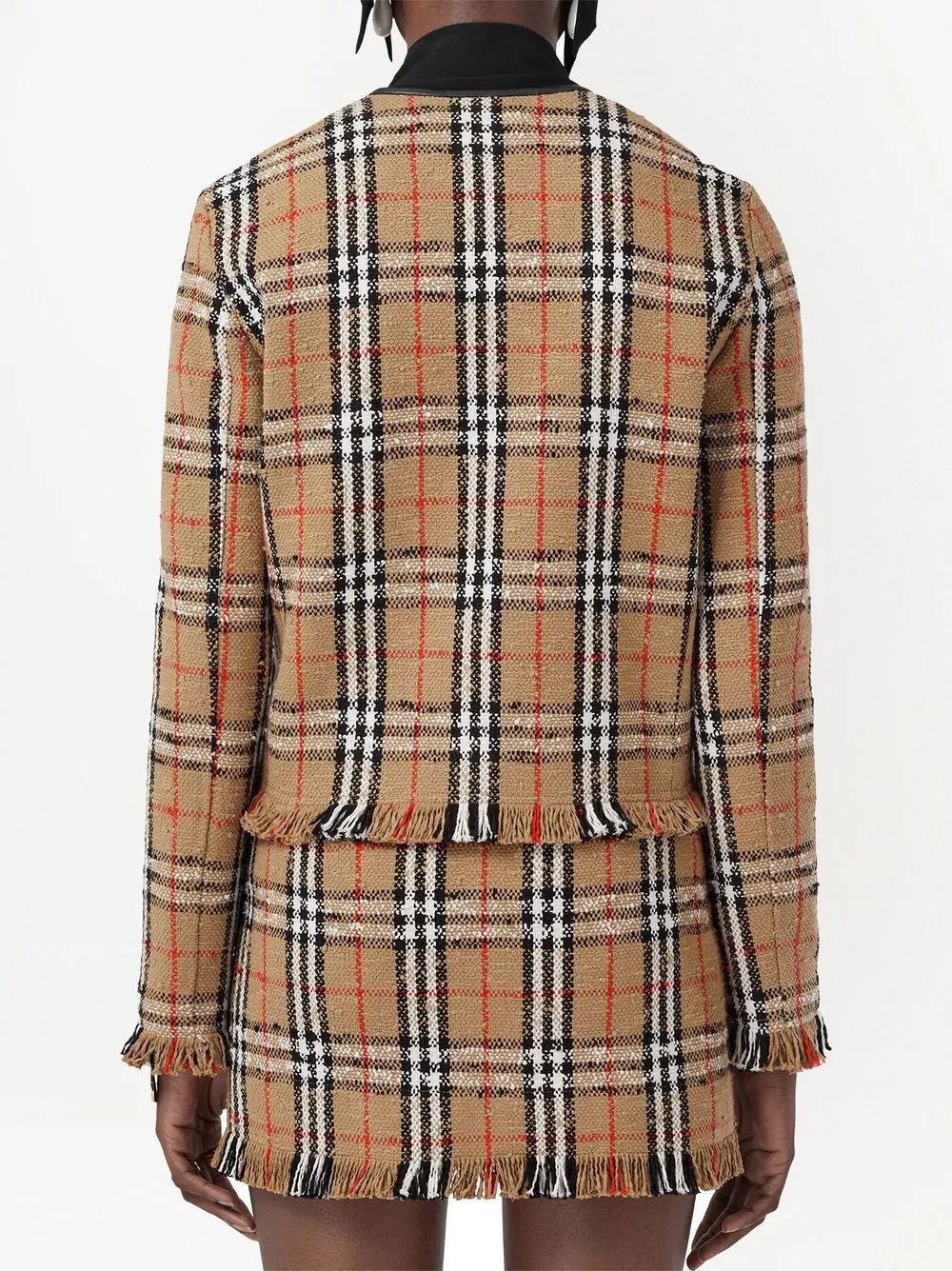 Жакет Burberry, винтажный, клетка, нейтральный — фото 4