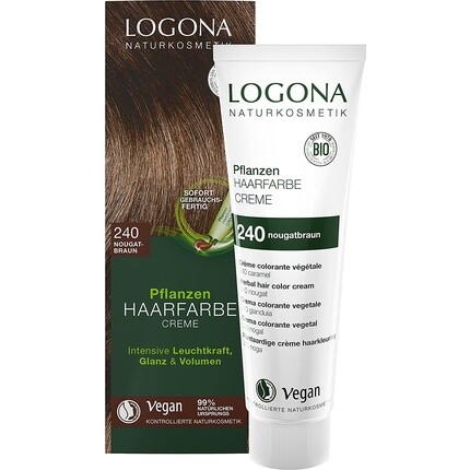 

Крем-краска для волос Plant 240 Нуга Коричневый с хной 150мл, Logona Naturkosmetik