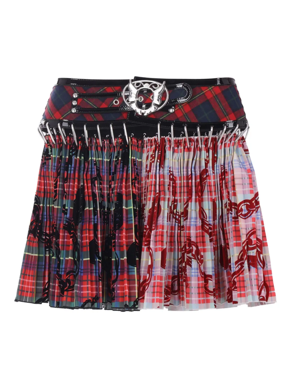 

Плиссированная юбка в клетку Rena Chopova Lowena, красный