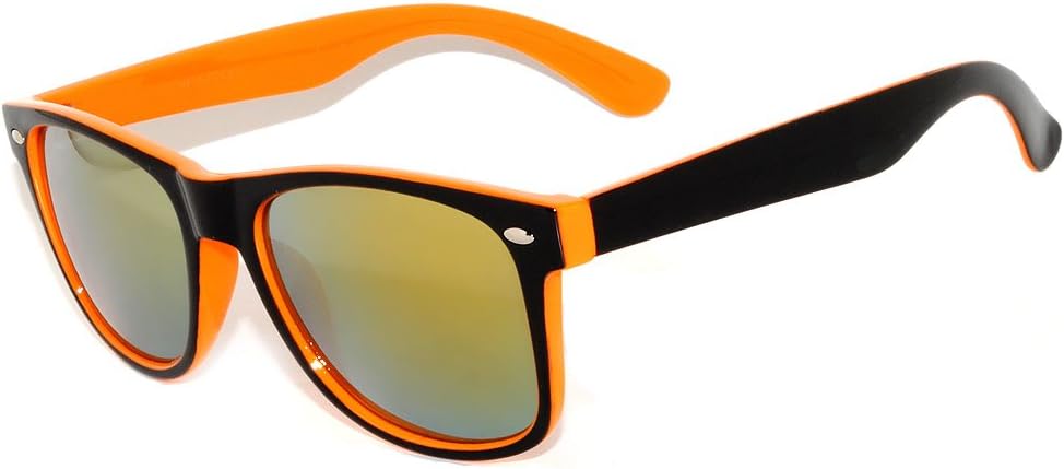 

Винтажные двухцветные солнцезащитные очки OWL с дымчатыми и зеркальными линзами — квадратные, в стиле ретро, ​​для женщин и мужчин, с защитой от УФ-излучения UV 400, Mirrored Lens / Orange