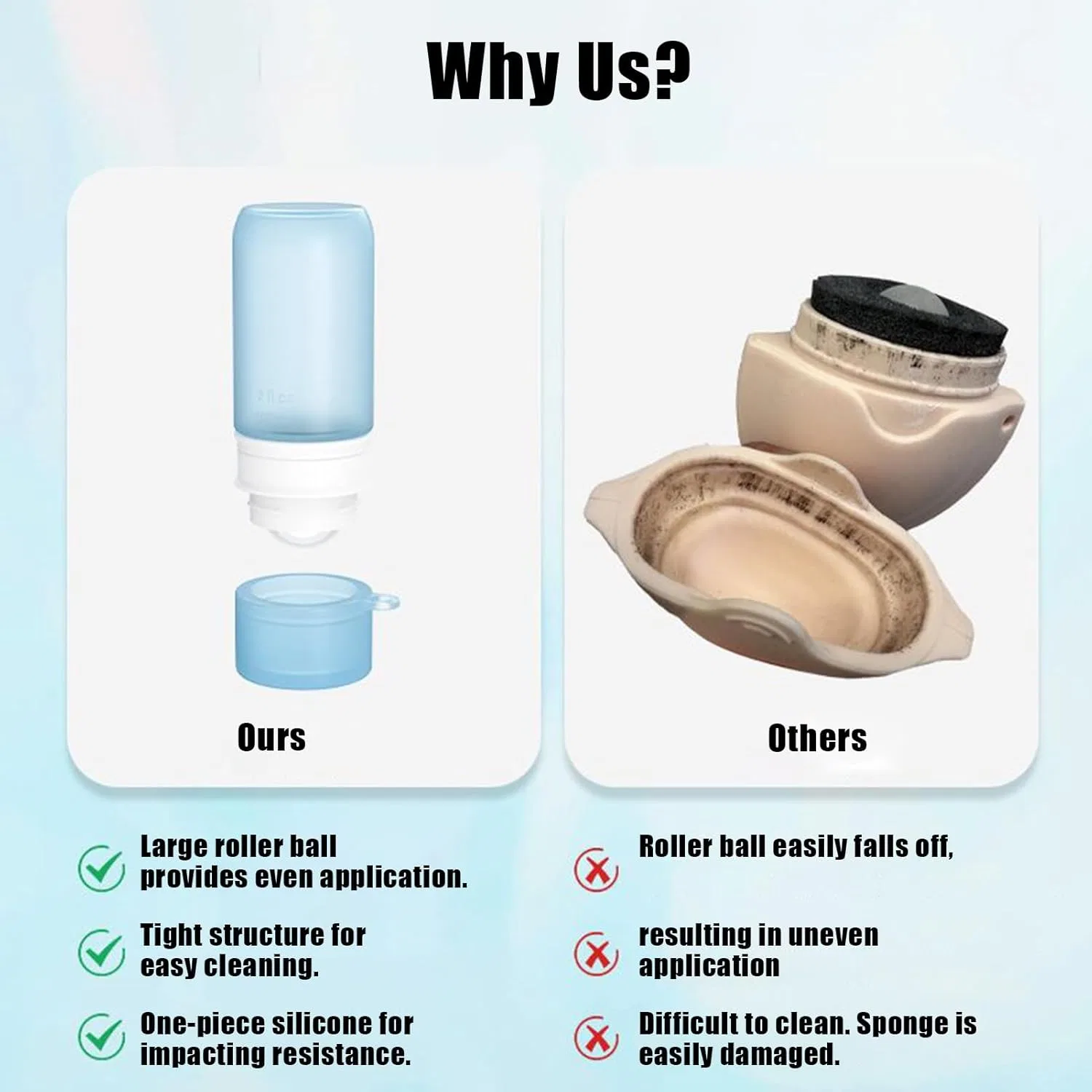 Аппликатор для солнцезащитного крема Silicone Sunscreen Applicator, 100 мл, голубой — фото 3