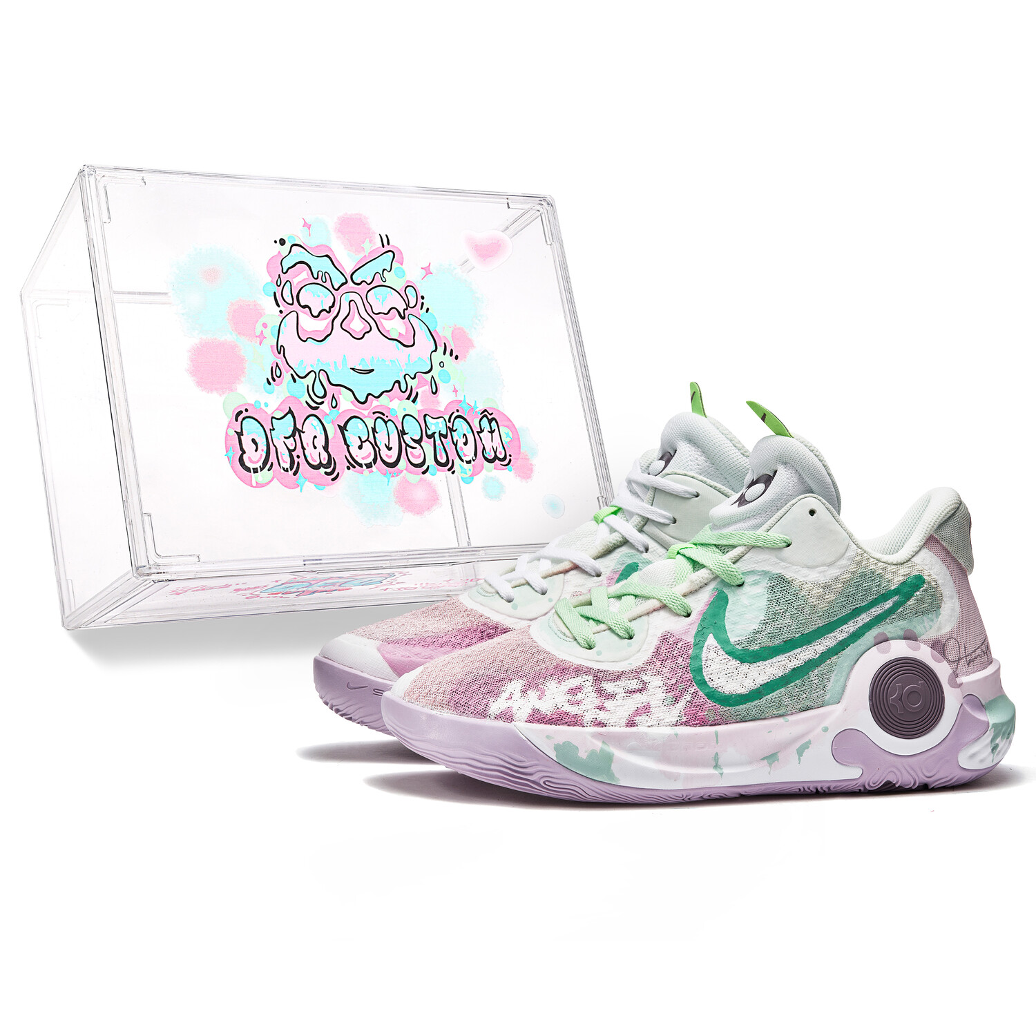 

Кроссовки Nike KD Trey 5 IX Vintage Basketball Shoes Unisex Mid-top Pink/Green, розовый