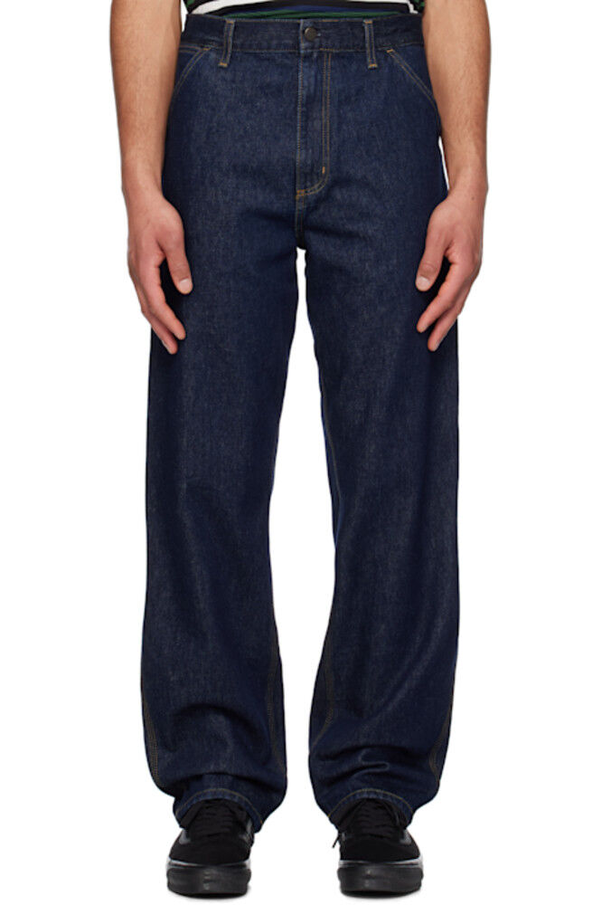 

Синие джинсы с защипом до колена Carhartt Work In Progress