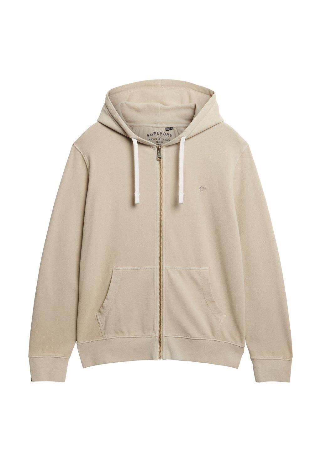 Толстовка на молнии ESSENTIAL Superdry, светло-бежевый — фото 4