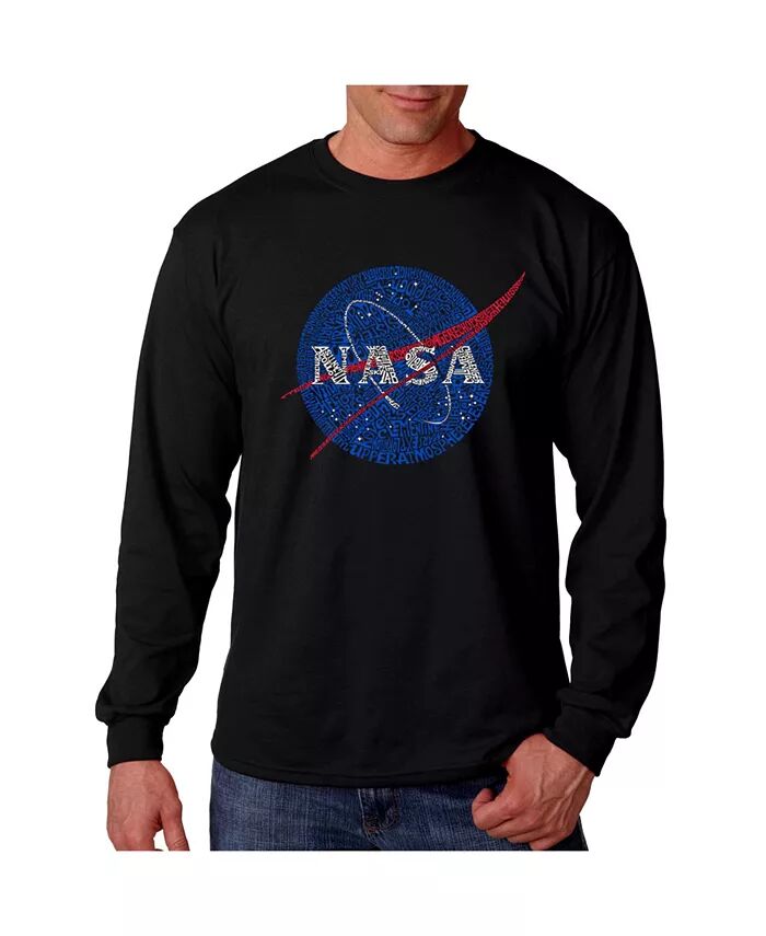 

Футболка мужская Word Art с длинным рукавом - логотип Nasa Meatball LA Pop Art, черный