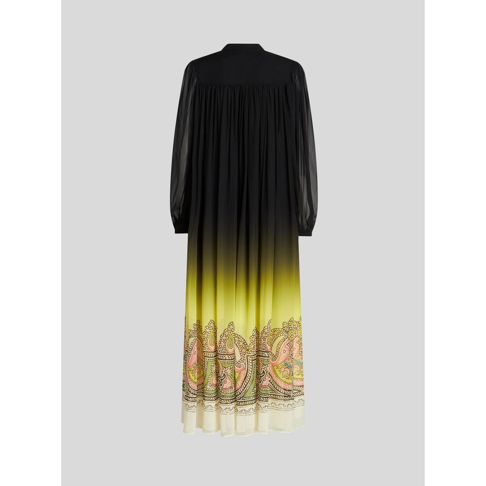 

Длинное платье из жоржета с цветными оттенками Etro, желтый