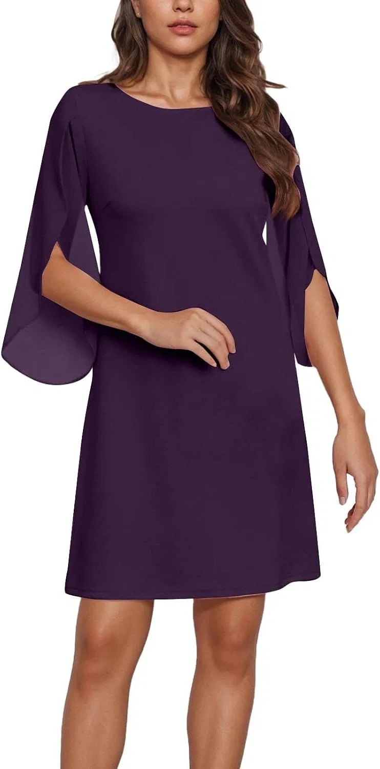 Женское коктейльное платье с рукавами-крылышками Cami Shirt, Purple