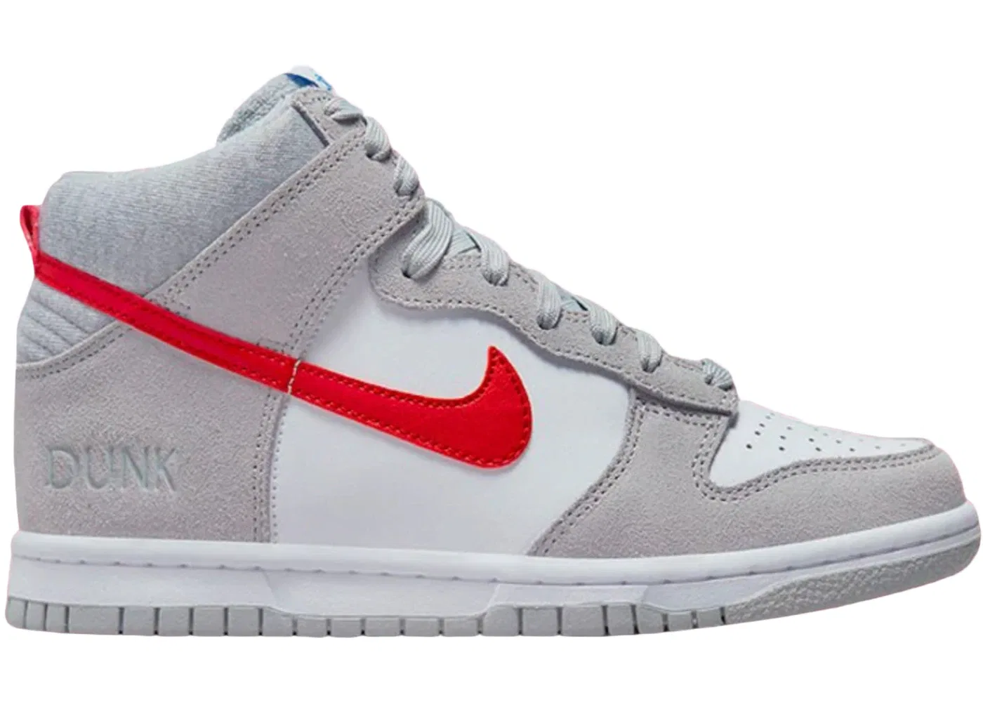 Детские кроссовки Nike Dunk High Athletic Club Grey Red (GS), Light Smoke Grey/White/Light Smoke Grey/Gym Red