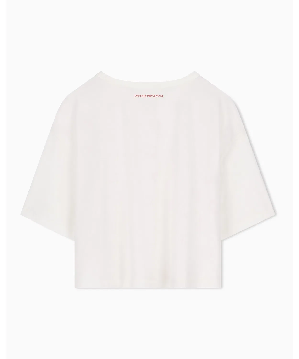 Женская футболка с принтом, хлопковая, модель Heart Print EMPORIO ARMANI, Белый — фото 2