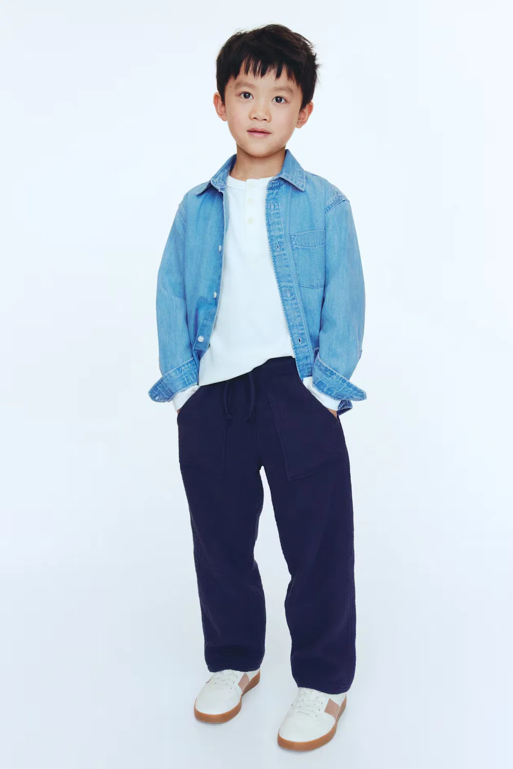 Муслиновые брюки на завязках H&M, Marineblau