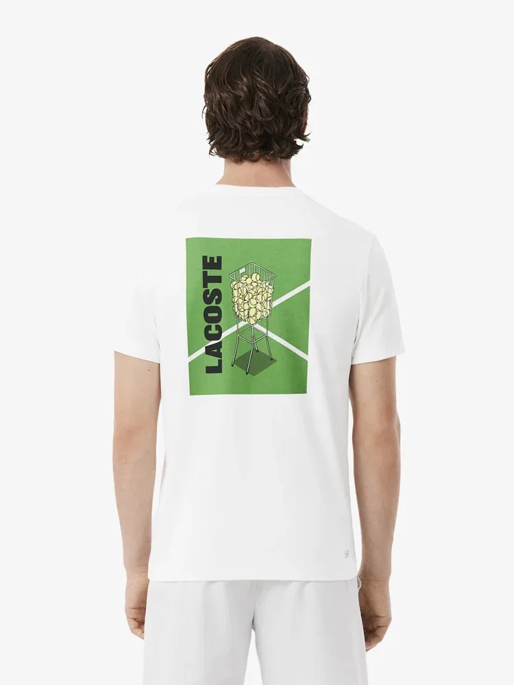 Футболка с принтом Tennis Heritage LACOSTE, White — фото 3