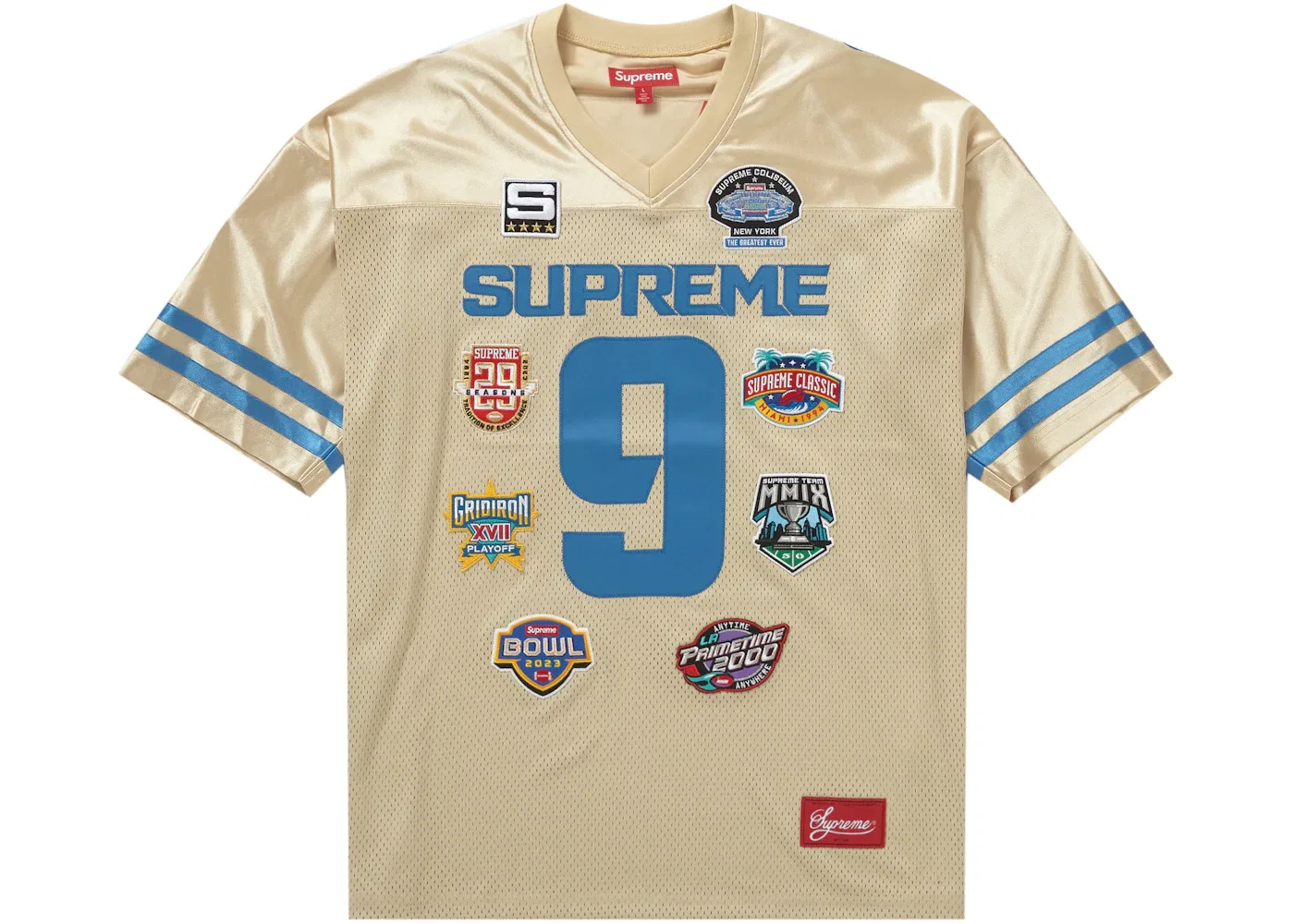 Мужская футбольная футболка с вышивкой Supreme Championships Gold