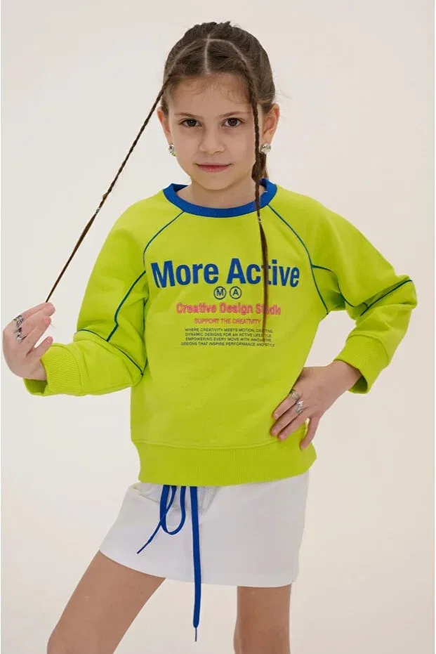 Детское худи для девочек с принтом My Celine Graphic Printed Kids Sweatshirt More Active, Multicolor