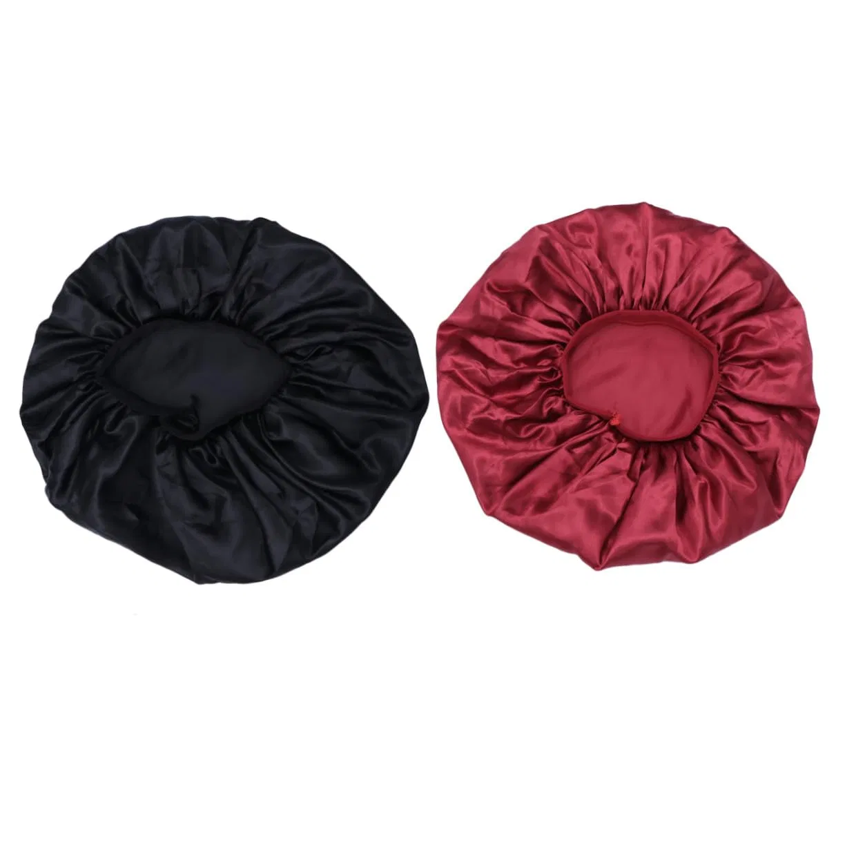 Набор из 2 шапочек для сна, атлас, GALPADA, Wine Red