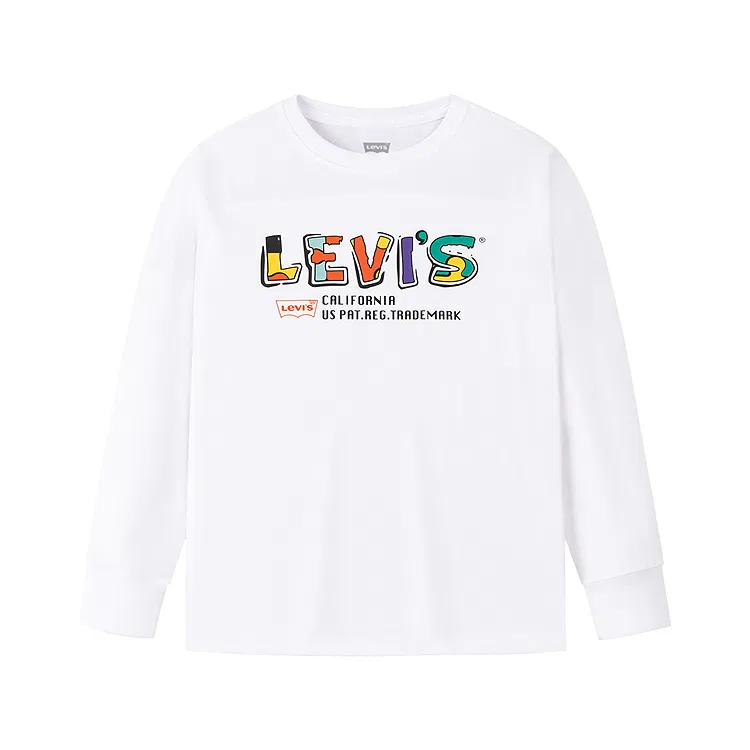 Детская футболка с длинным рукавом Levi's, Bright White