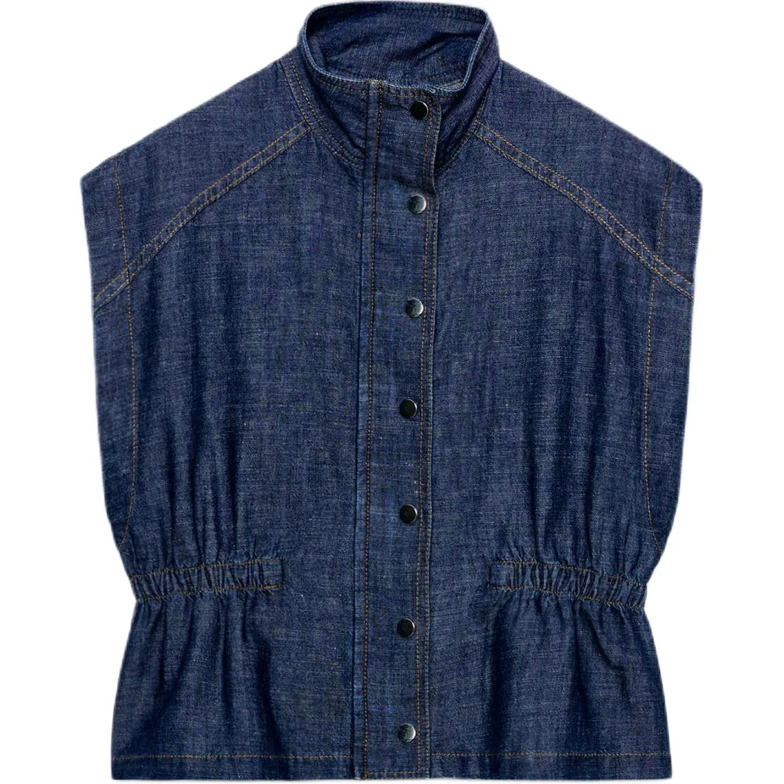 Женский топ без рукавов с приталенным силуэтом Indigo ZARA, Indigo