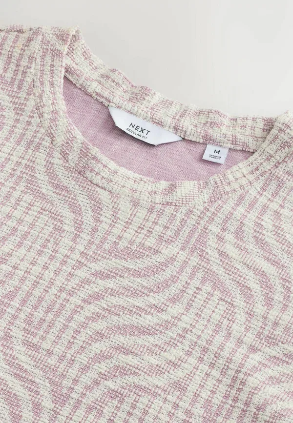 Футболка из полиэстера, хлопка и вискозы Regular fit Next Purple, Ecru, White, белый/фиолетовый — фото 2