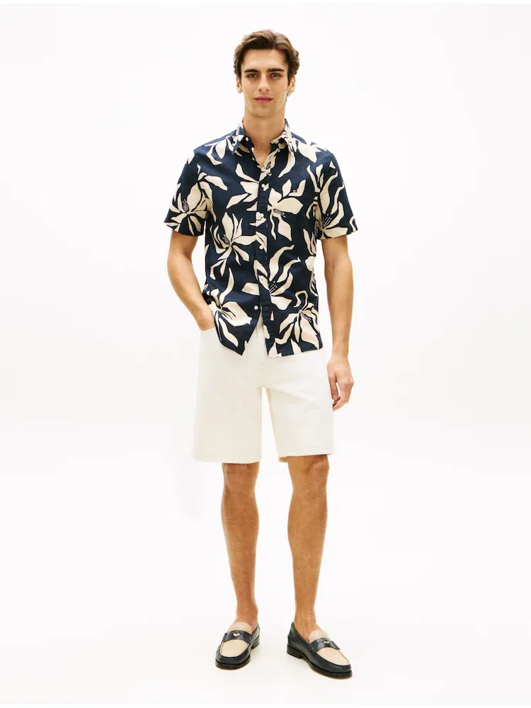Рубашка с цветочным принтом Regular Fit TOMMY HILFIGER, Navy — фото 2