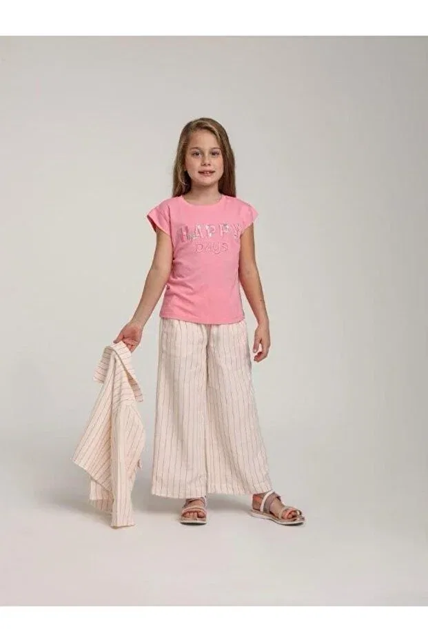 Детская футболка для девочек с вышивкой Zekids, Pink — фото 2