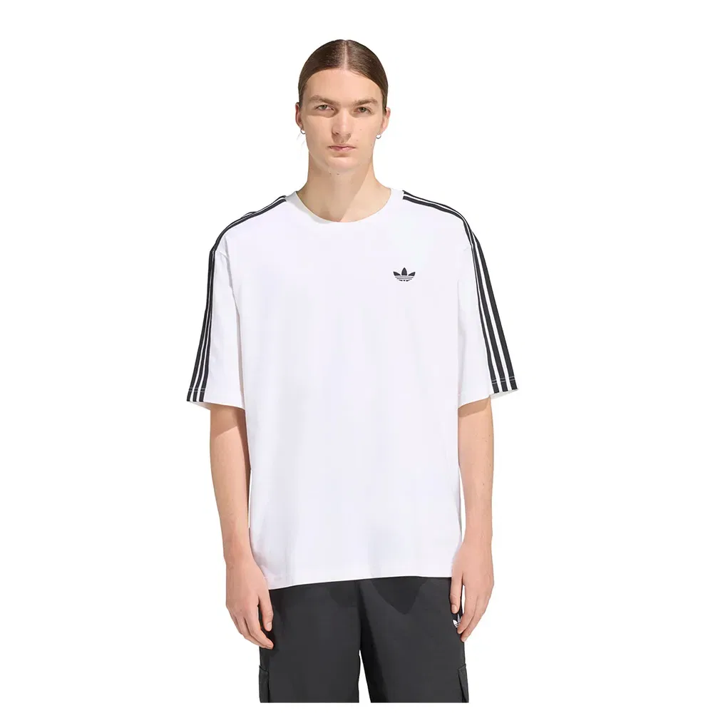 Мужская футболка оверсайз Adicolor 3 Stripes Adidas Originals, White