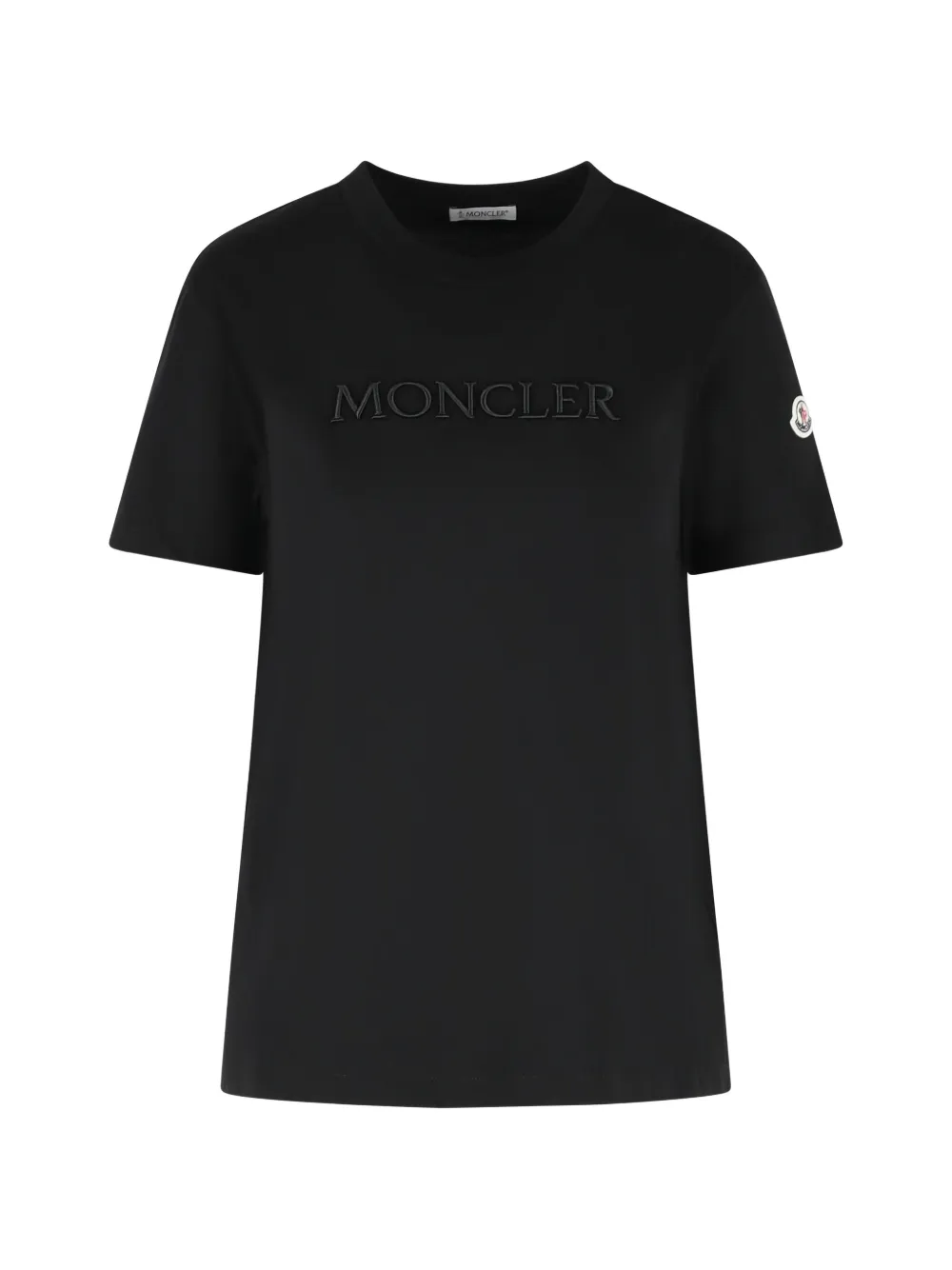 

Тональная вышитая футболка Moncler, черный