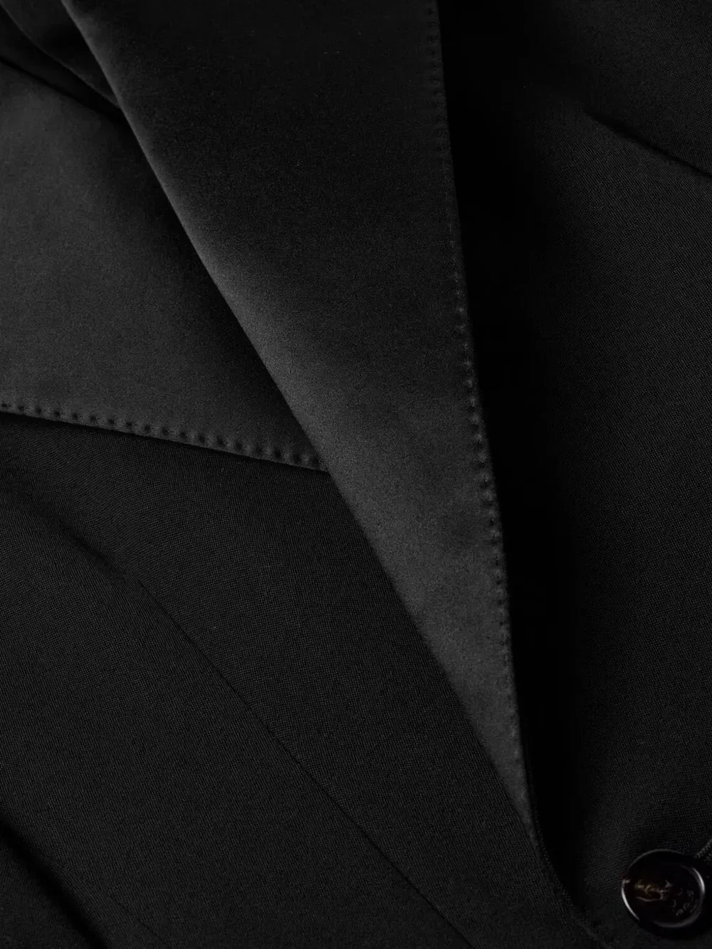 Двубортный блейзер с заостренными лацканами SAINT LAURENT, черный — фото 2