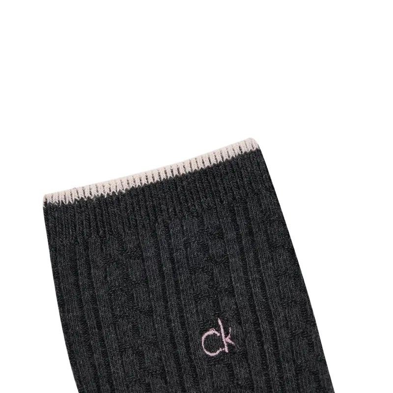 Женские носки с длинным голенищем Calvin Klein, Graphite Gray — фото 3