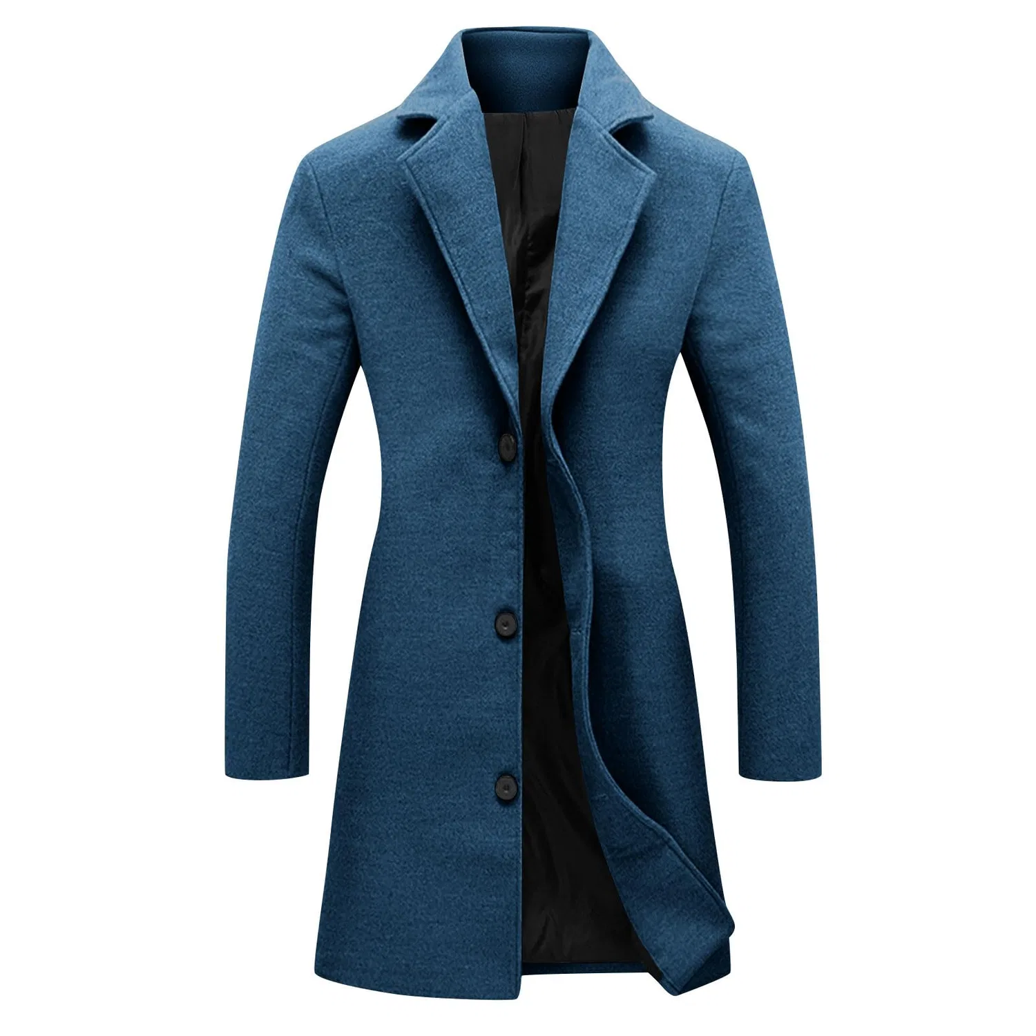 Женское пальто из шерстяной смеси с принтом Trench invernale da donna, Blu navy B