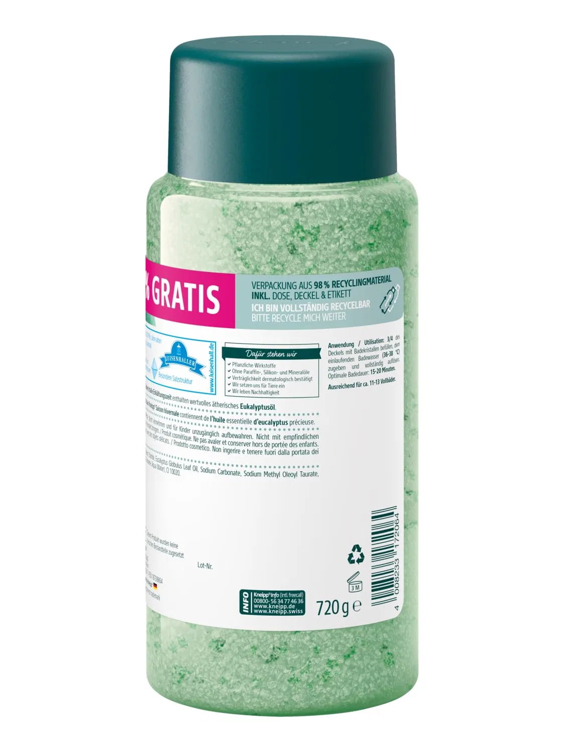 Соль для ванны Kneipp Cold Time с эвкалиптом и мятой, 720 г — фото 2