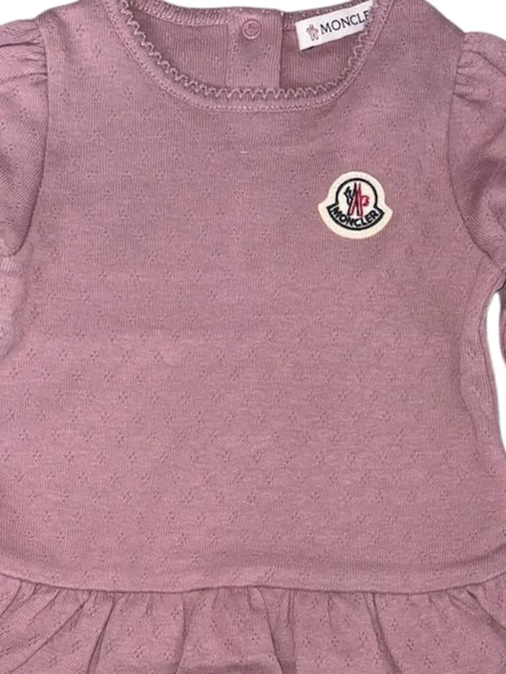 Платье с нашивкой-логотипом Moncler Enfant, розовый — фото 2