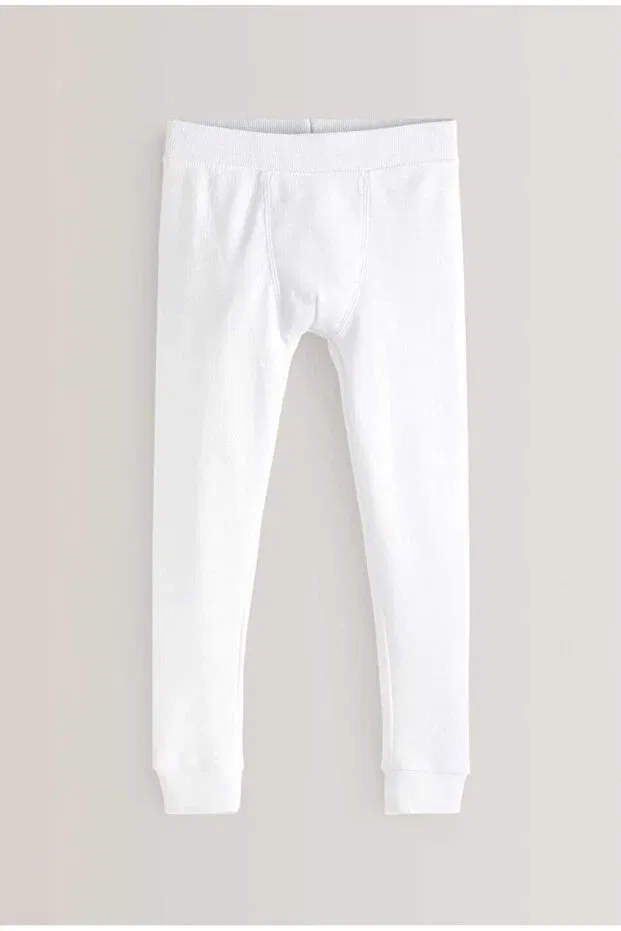 Детские термолосины для девочек 2 шт., Unisex 2-piece white thermal tights, Next Baby, White — фото 2