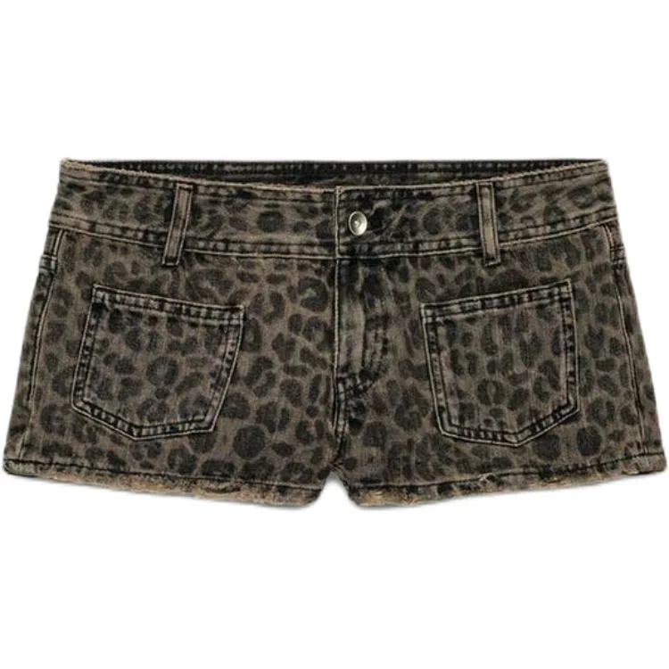 Женские джинсовые шорты с леопардовым принтом ZARA, Leopard Print