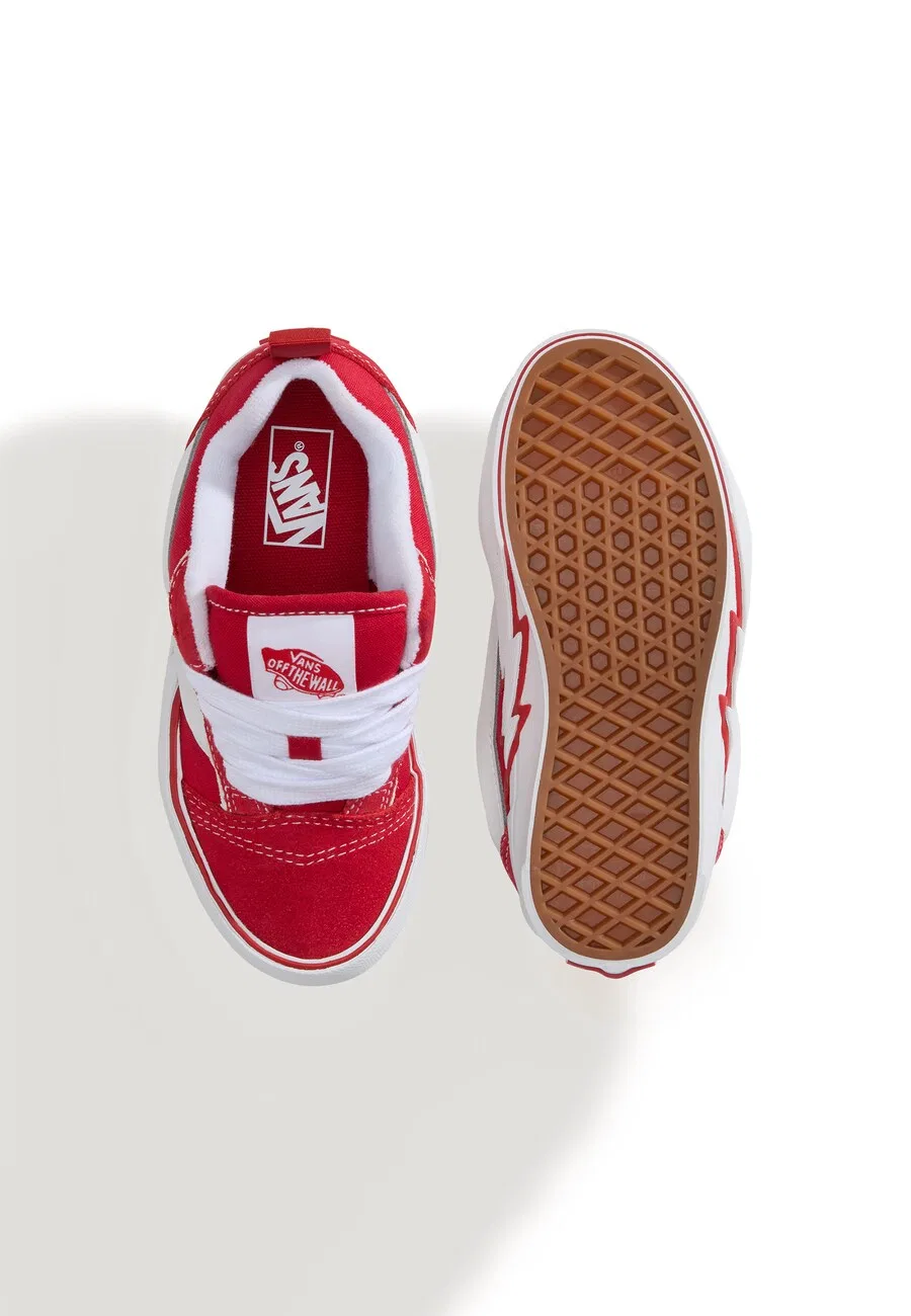 Кроссовки VANS 'Knu Skool Bolt' ярко-красного цвета — фото 3
