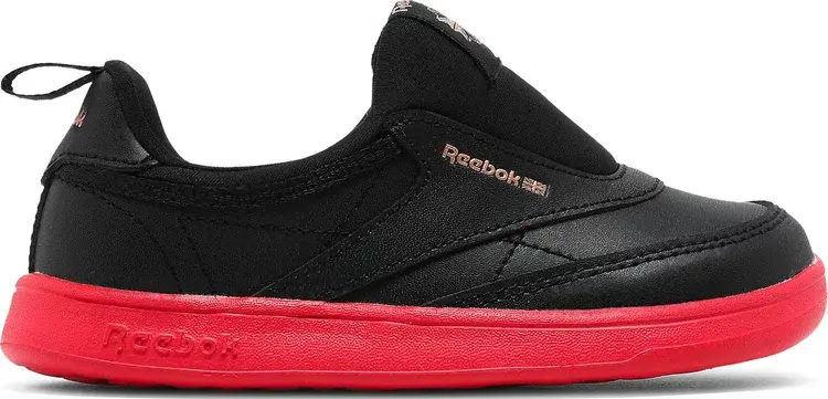 

Кроссовки cardi b x club c slip-on 3 toddler 'black vector red' Reebok, черный