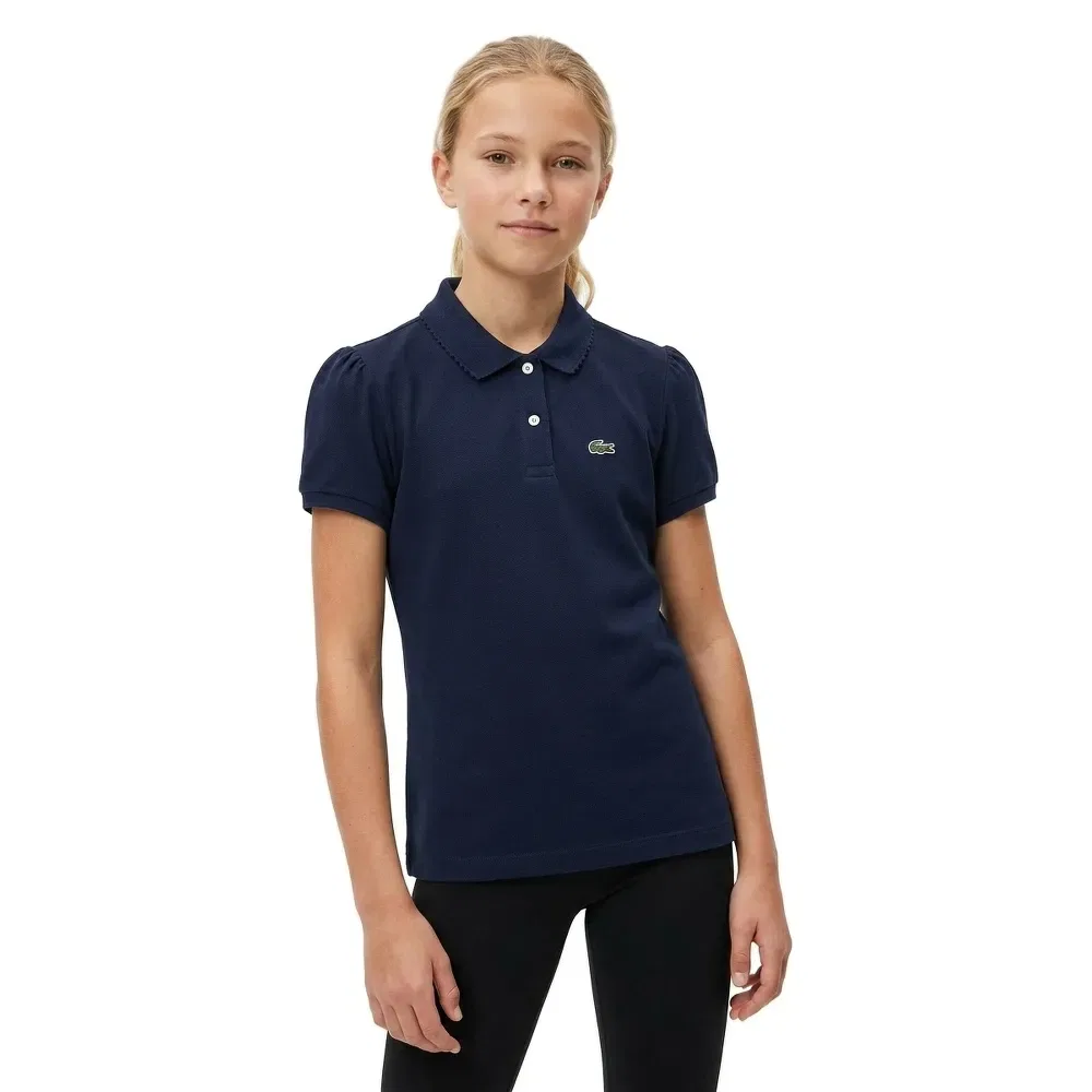 Детское поло для девочек с коротким рукавом Lacoste kids, Blue