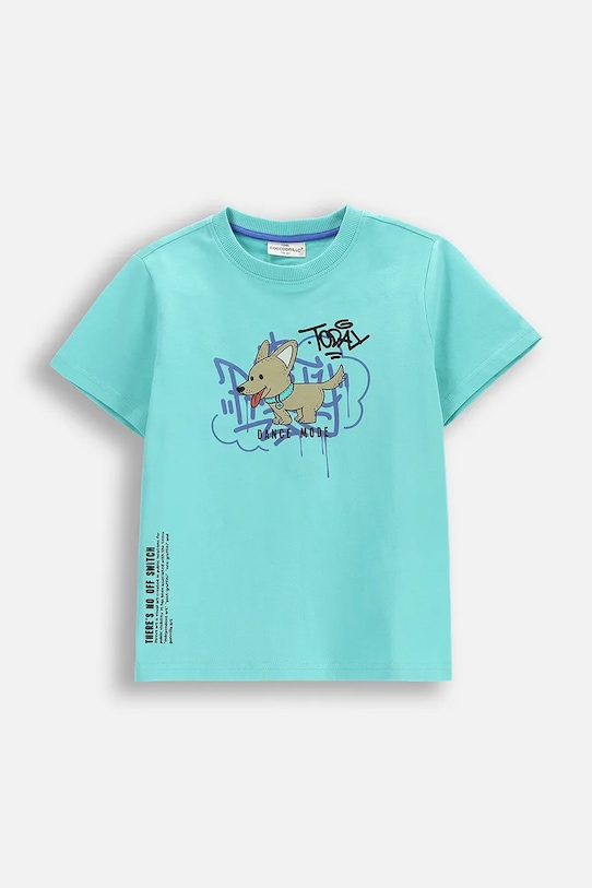 

Детская хлопковая футболка Coccodrillo, бирюзовый