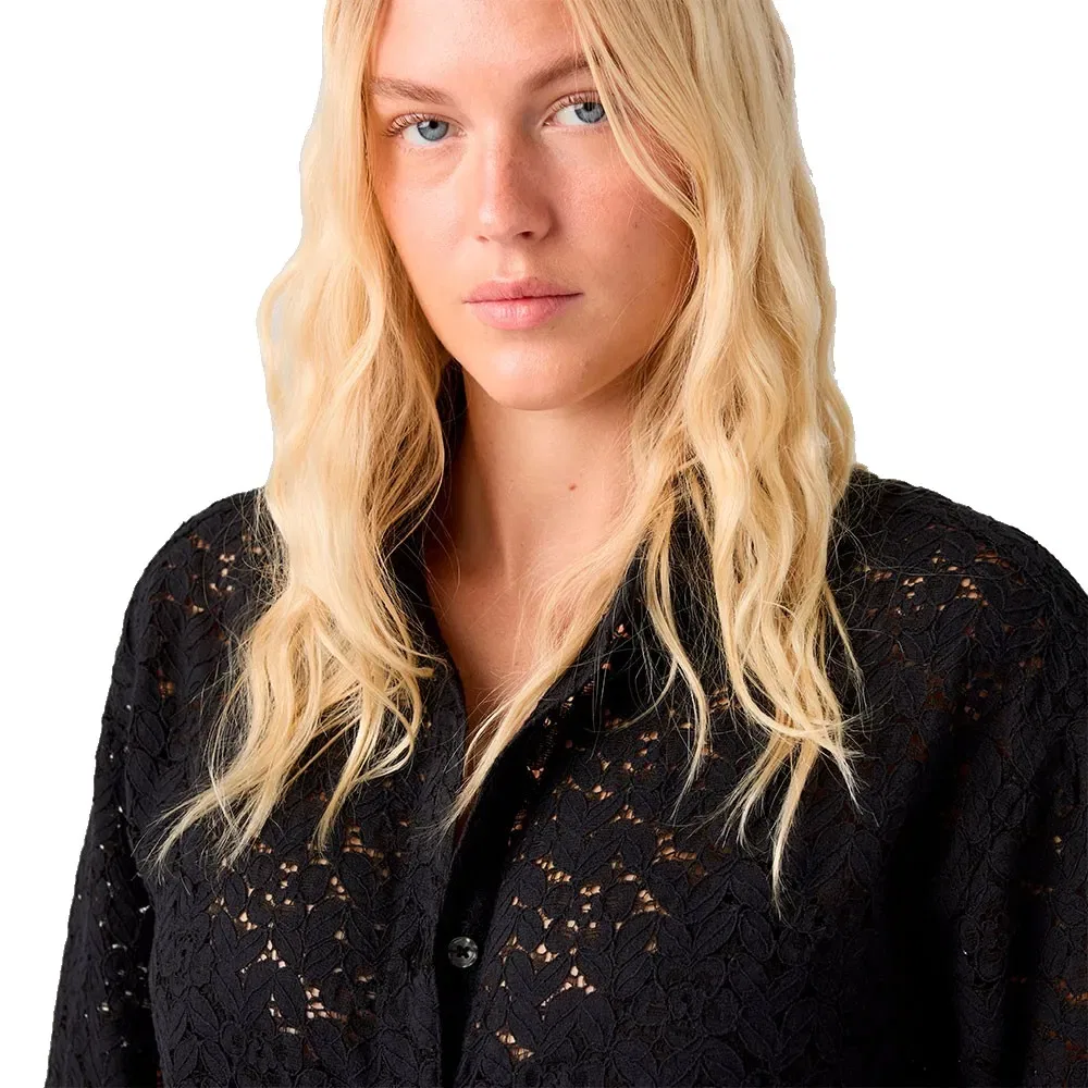 Женская рубашка с кружевом Harlie Levi's, Black — фото 4