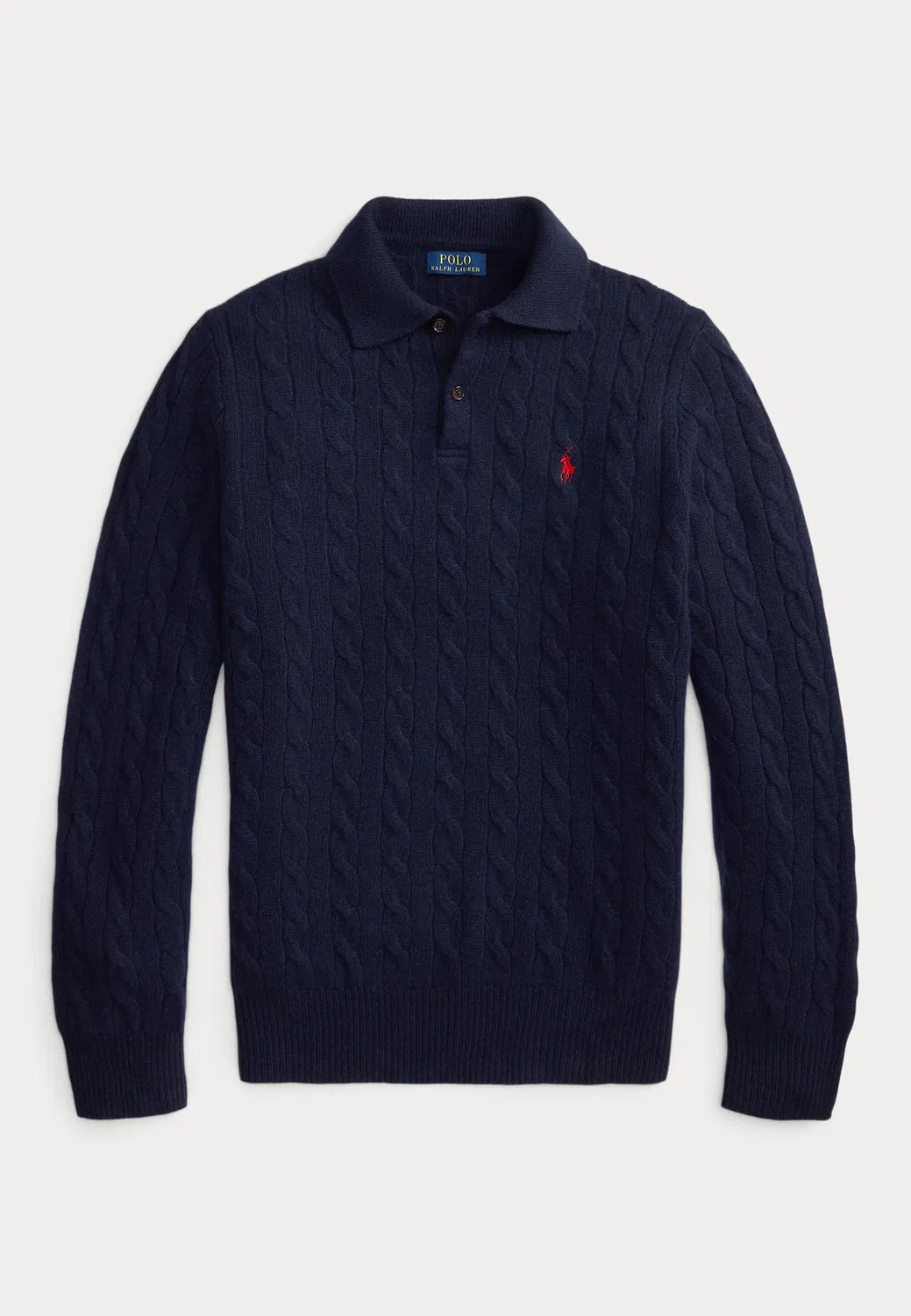 Свитер крупной вязки из шерсти и кашемира Polo Ralph Lauren, Hunter Navy — фото 2
