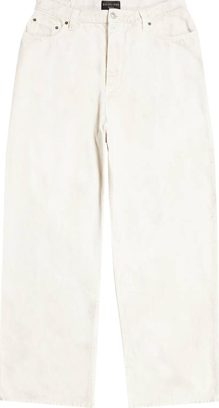 Джинсы Balenciaga Large Baggy Jeans 'Dirty Cream', кремовый — фото 2