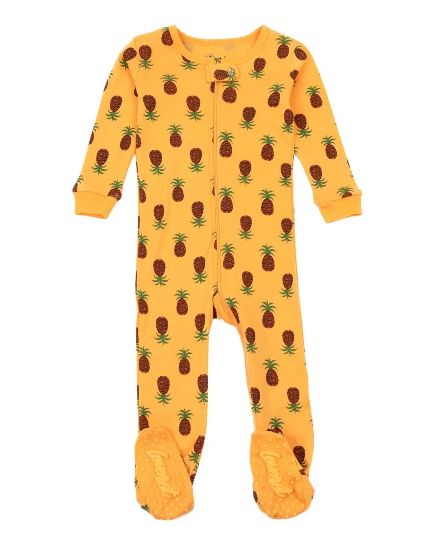 Детские пижамы-слипы с принтом Leveret, Pineapple Yellow