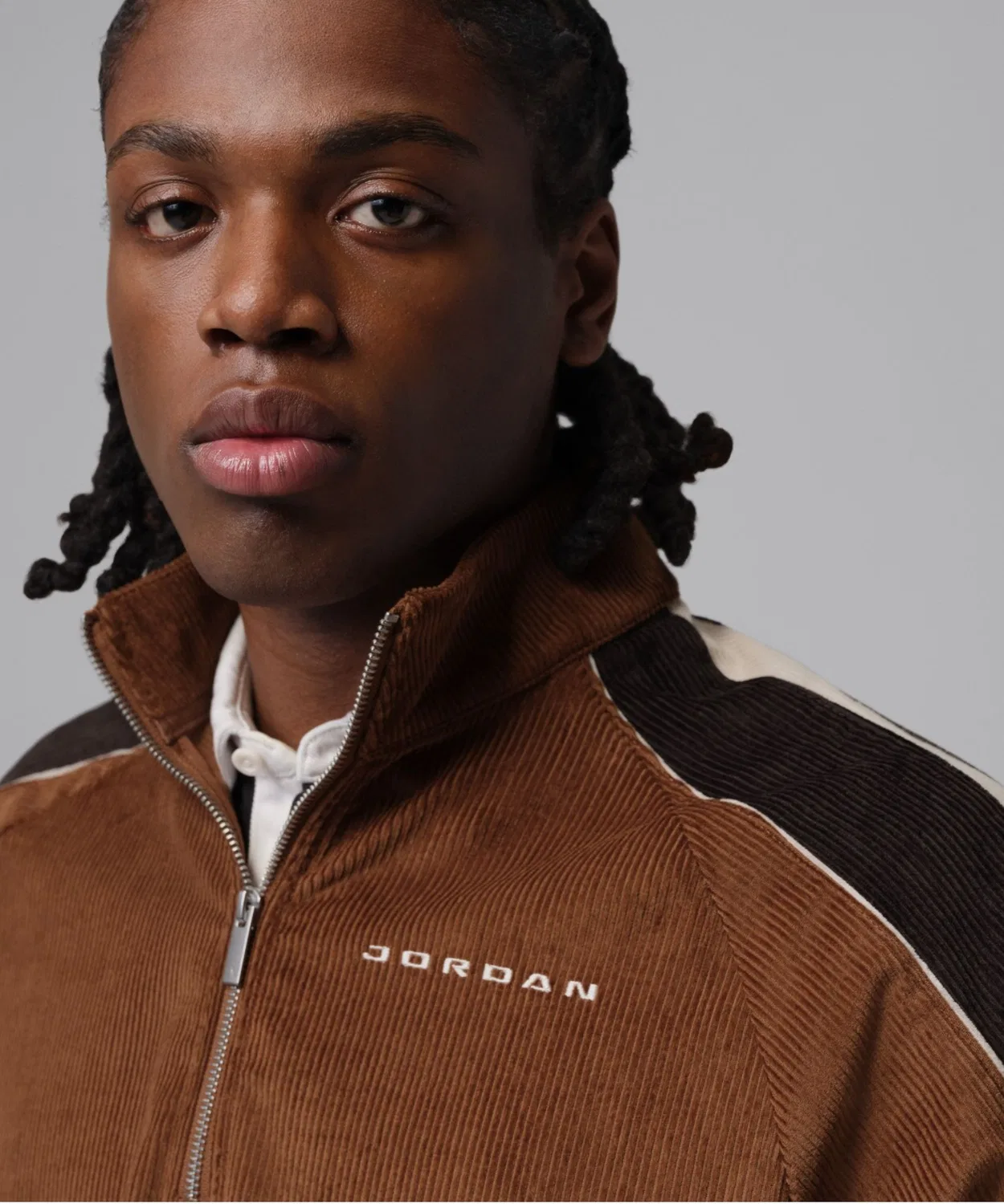 Мужской свитшот с длинным рукавомиз вельвета Jordan Flight Cord Half Zip NIKE, Brown — фото 2
