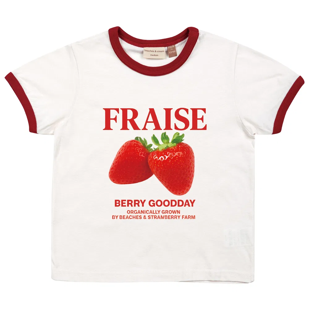 Детская футболка с коротким рукавом с принтом Berry Ringer BEACHESAND CREAM KIDS, Red