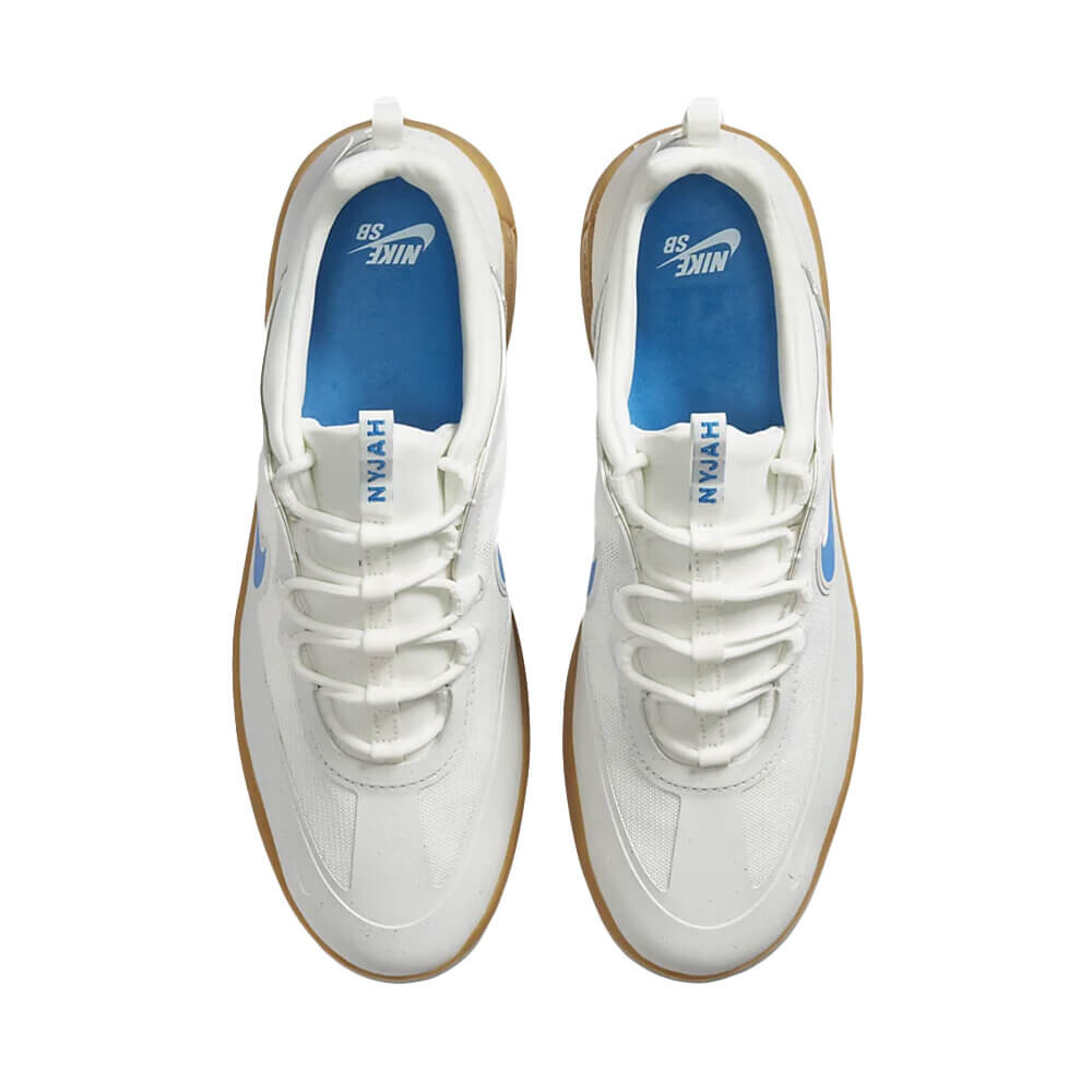 Скейтерские кеды Nike SB Nyjah Free 2 Premium, белый/голубой — фото 3